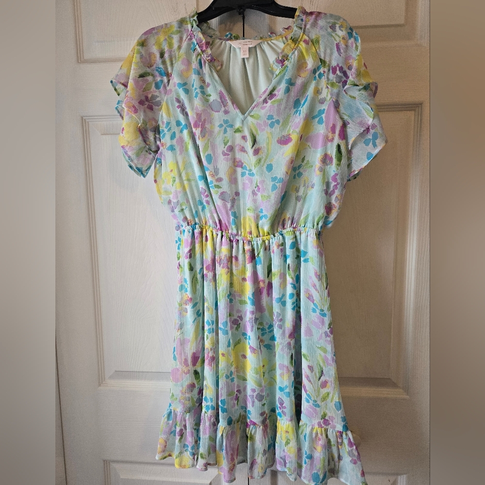 Lauren Conrad Floral Dress with Ruffled Sleeves